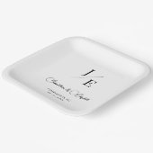 Assiettes En Carton Mariage monogramme minimal | BLANCHE (Angulaire)