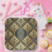 Assiettes En Carton Mariage Motif Glam Art Deco ID1033 (Fête)
