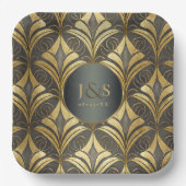 Assiettes En Carton Mariage Motif Glam Art Deco ID1033 (Recto)