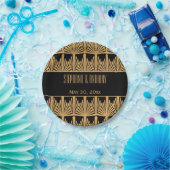 Assiettes En Carton Mariage Motif Gold et Black Art Déco (Fête)