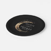 Assiettes En Carton Mariage Mystique Noir et Or Céleste (Angle)