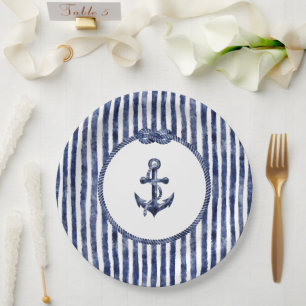 Assiettes En Carton Mariage nautique côtier