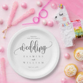 Assiettes En Carton Mariage noir et blanc (Fête)