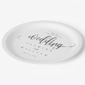 Assiettes En Carton Mariage noir et blanc (Angle)