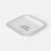 Assiettes En Carton Mariage noir et blanc moderne (Angulaire)