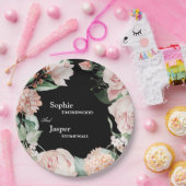 Assiettes En Carton Mariage noir flou (Fête)