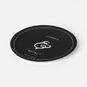 Assiettes En Carton Mariage noir moderne contemporain (Angle)