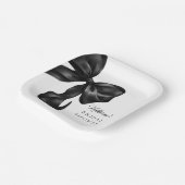 Assiettes En Carton Mariage Noir Ruban Nuptial (Angulaire)