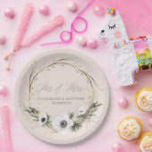 Assiettes En Carton Mariage nuptiale moderne Russe BOHO Anemone Wreath (Fête)