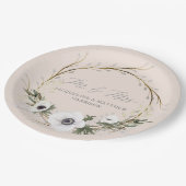 Assiettes En Carton Mariage nuptiale moderne Russe BOHO Anemone Wreath (Angle)