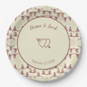Assiettes En Carton Mariage occidental Bull Skull Beige Brown Pays (Devant)