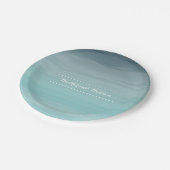 Assiettes En Carton Mariage Ombré turquoise (Angle)
