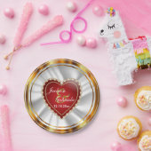 Assiettes En Carton Mariage or et rouge ou anniversaire (Fête)