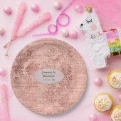 Assiettes En Carton Mariage or Rose chic (Fête)
