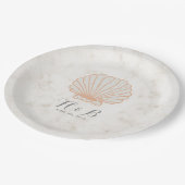 Assiettes En Carton Mariage Orange Rustique Seashell (Angle)