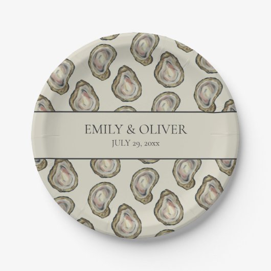 Assiettes En Carton Mariage Oyster Shells (Devant)