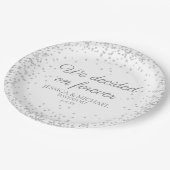 Assiettes En Carton Mariage Parties scintillant argent blanc Nous avon (Angle)