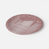 Assiettes En Carton Mariage Parties scintillant Rose Gold Sparkle de l (Angle)