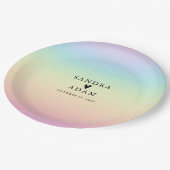 Assiettes En Carton Mariage Pastel Ombre Rainbow Colors (Angle)