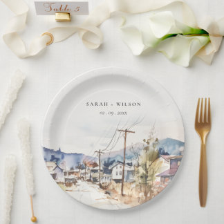 Assiettes En Carton Mariage Paysager à Asheville, Caroline du Nord