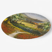 Assiettes En Carton Mariage paysager toscan coloré (Angle)