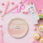 Assiettes En Carton Mariage Peach et Blush Pink (Fête)