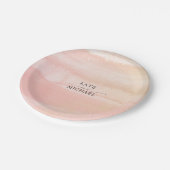 Assiettes En Carton Mariage Peach et Blush Pink (Angle)