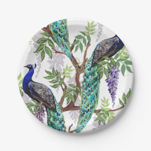 Assiettes En Carton Mariage Peacock