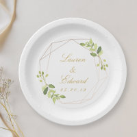 Mariage personnalisé avec verdure géométrique mode