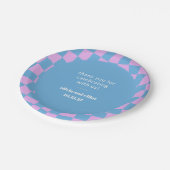 Assiettes En Carton Mariage personnalisé de couples rétro damier viole (Angle)