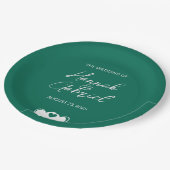 Assiettes En Carton Mariage personnalisé Emerald Green (Angle)