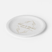 Assiettes En Carton Mariage personnalisé Gold Dark Swirl (Angle)