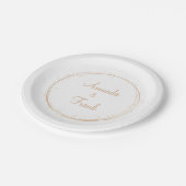 Assiettes En Carton Mariage personnalisé Gold Sparkle (Angle)