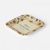 Assiettes En Carton Mariage Personnalisé Jaune Tournesol Français (Angulaire)