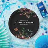 Assiettes En Carton Mariage personnalisé Moody Watercolor Florals (Fête)