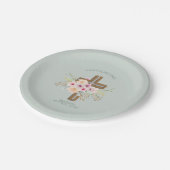 Assiettes En Carton Mariage personnalisé ou Croix florale de l'anniver (Angle)