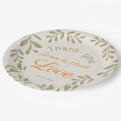 Assiettes En Carton Mariage personnalisé vert amour élégant simple (Angle)