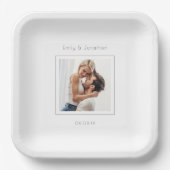 Assiettes En Carton Mariage photo Carré moderne minimaliste (Recto)