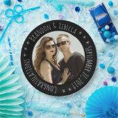 Assiettes En Carton Mariage photo de forme noire personnalisée Cercle (Fête)