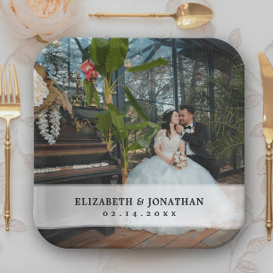 Assiettes En Carton Mariage photo de mariée et de marié minimaliste mo