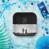 Assiettes En Carton Mariage photo moderne en noir et blanc (Fête)