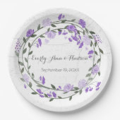 Assiettes En Carton Mariage photo Purple Peony (Devant)