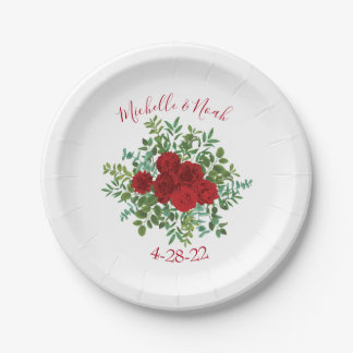 Assiettes En Carton Mariage Red Rose