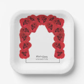 Assiettes En Carton Mariage Red Roses (Recto)