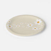 Assiettes En Carton Mariage rétro Daisy Groovy (Angle)