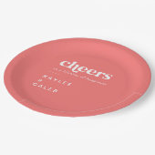 Assiettes En Carton Mariage rétro Été Hot Rose Cheveux (Angle)