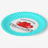 Assiettes En Carton Mariage Retro Rockabilly Hearts (Angle)