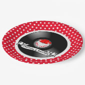 Assiettes En Carton Mariage Retro Rockabilly Hearts (Angle)