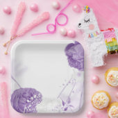 Assiettes En Carton mariage romantique blanc & violet (Fête)