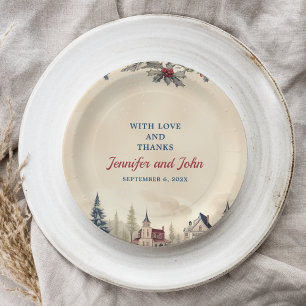 Assiettes En Carton Mariage romantique d'hiver